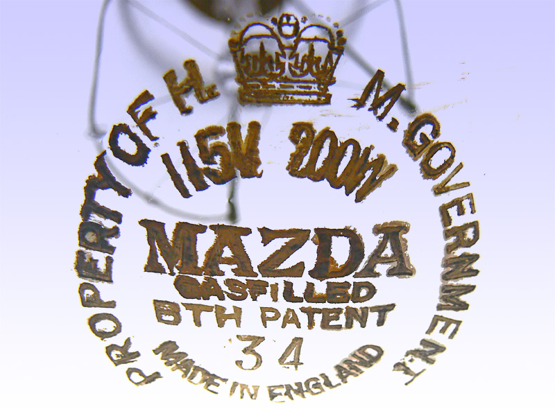 MAZDA BTH 115V 200W ENGLAND