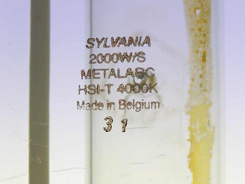 SYLVANIA 2000W/S METALARC HSI-T 4000K BELGIUM 31