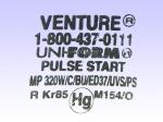 VENTURE 1-800-437-0111 MP 320W/C/BU/ED37/UVS/PS